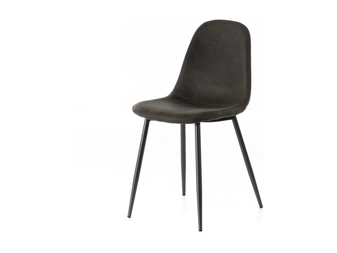 Esstisch Stühle mit Schalensitz Dunkelgrau Kunstleder (4er Set)