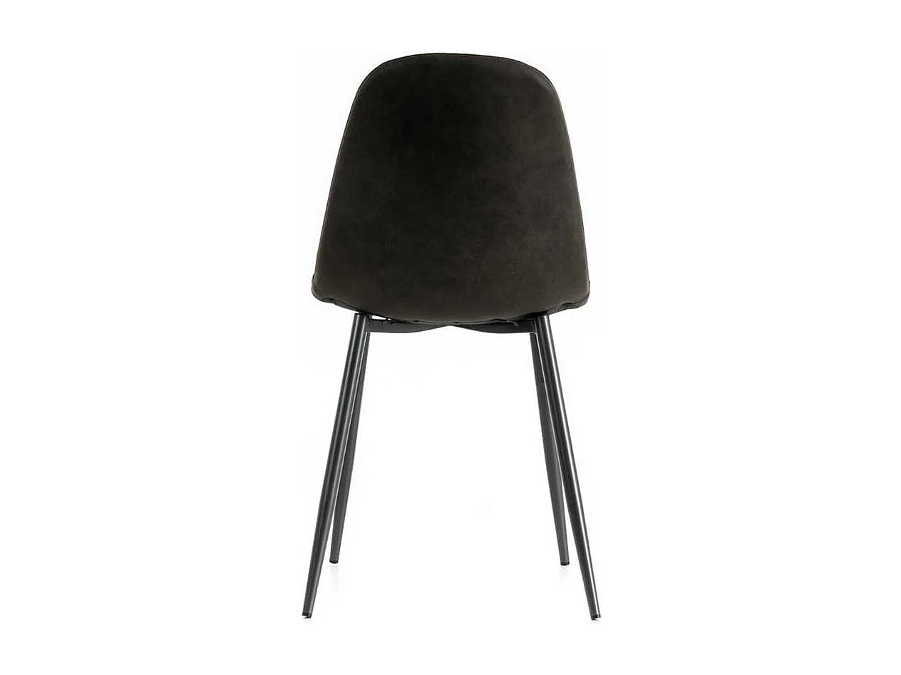 Esstisch Stühle mit Schalensitz Dunkelgrau Kunstleder (4er Set)