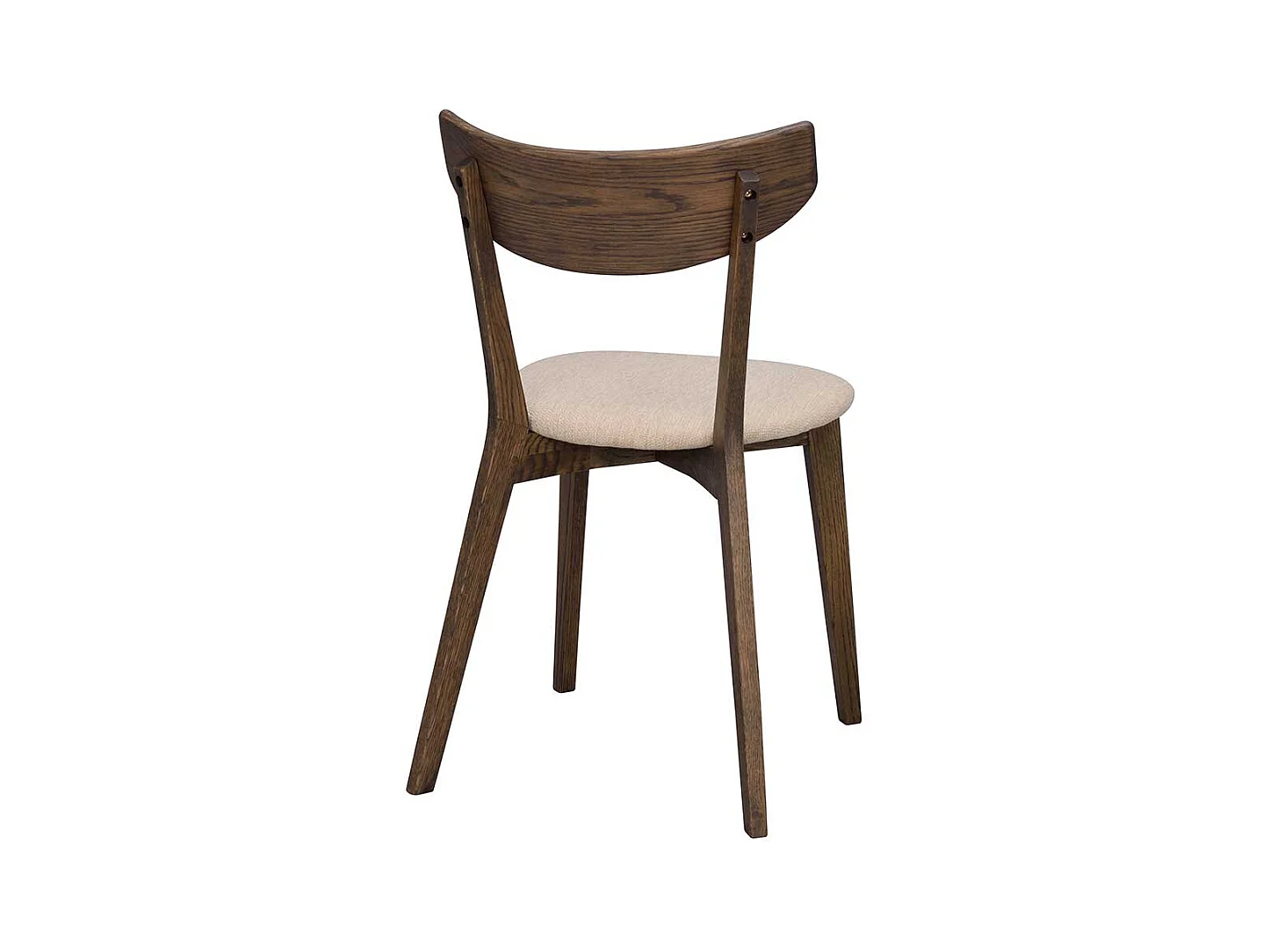 Massivholz Stühle in Eiche dunkel Webstoff Beige (2er Set)