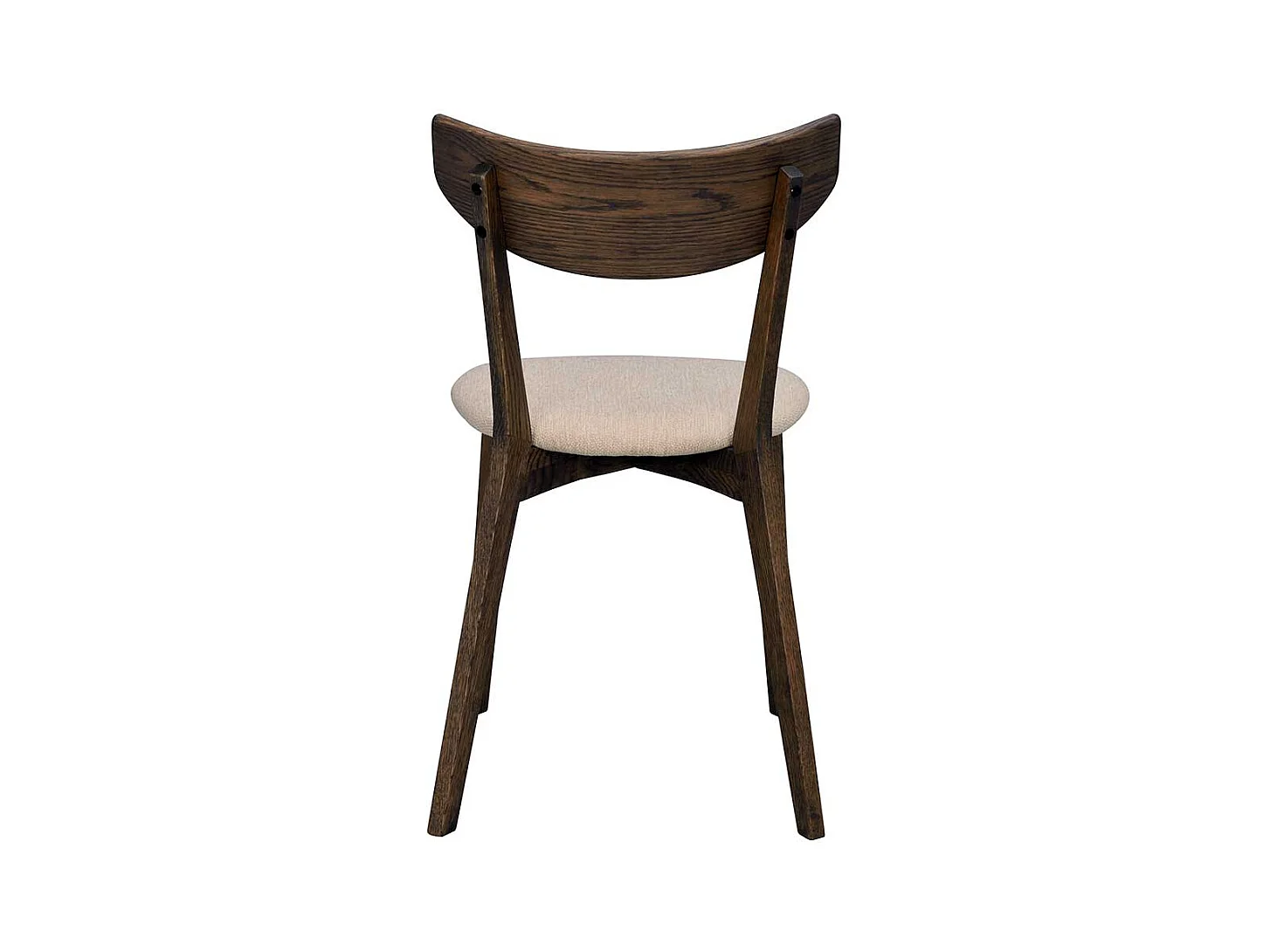 Massivholz Stühle in Eiche dunkel Webstoff Beige (2er Set)