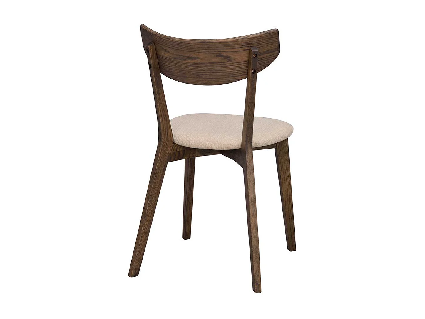 Massivholz Stühle in Eiche dunkel Webstoff Beige (2er Set)