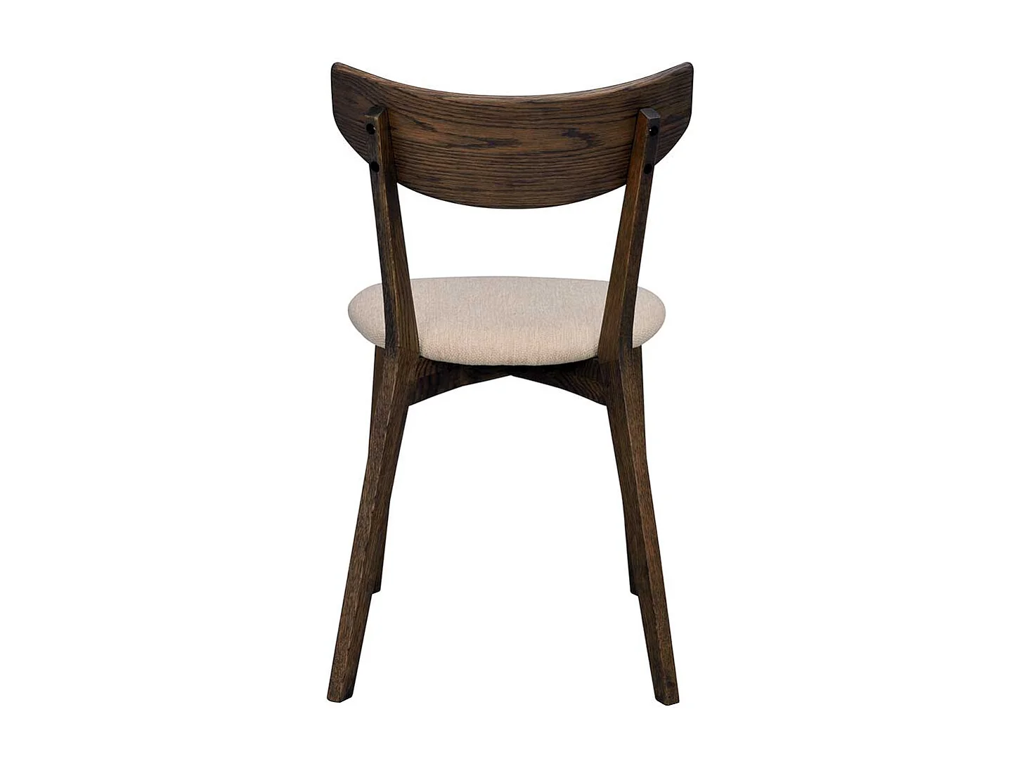 Massivholz Stühle in Eiche dunkel Webstoff Beige (2er Set)