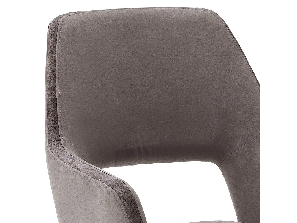 Hellbraune Polsterstühle aus Microfaser Metallgestell (2er Set)