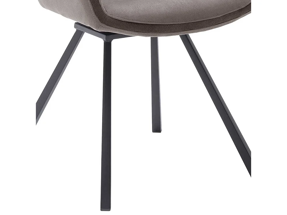 Hellbraune Polsterstühle aus Microfaser Metallgestell (2er Set)