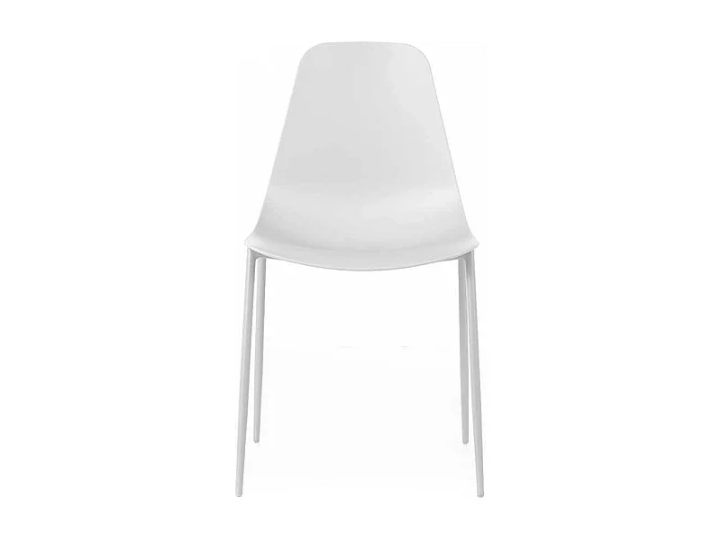 Esstisch Stühle in Weiß Kunststoff & Metall (4er Set)