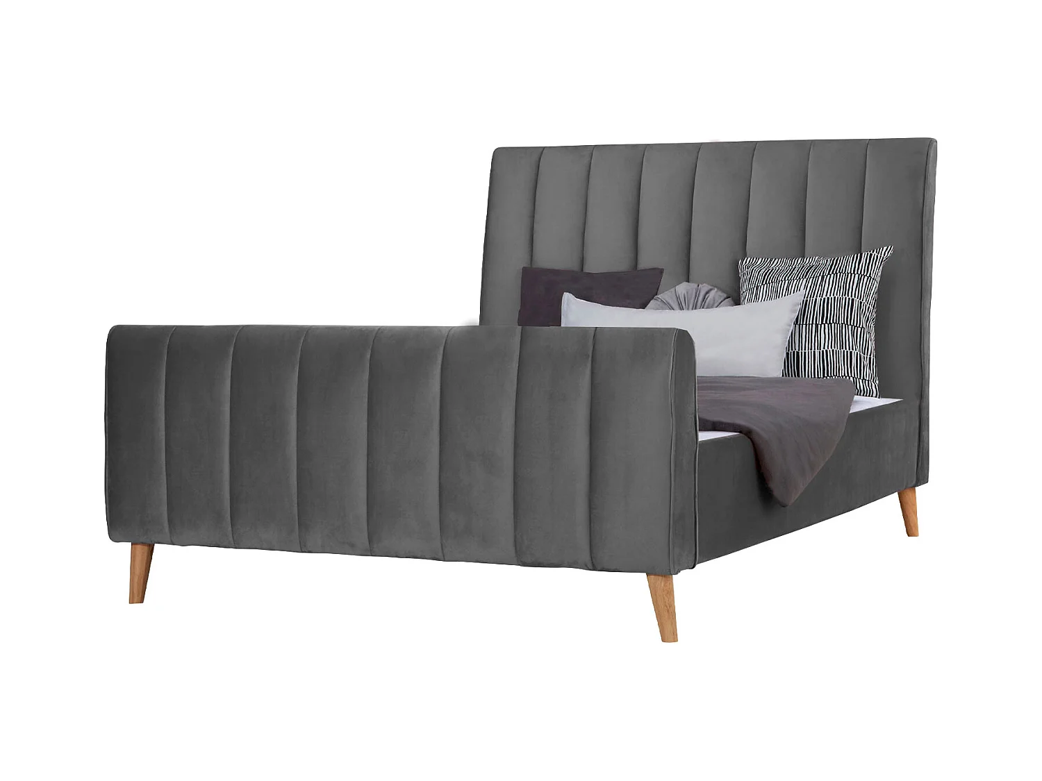 Polsterbett 140x200 cm Grau