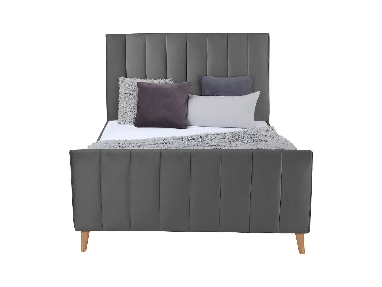 Polsterbett 140x200 cm Grau