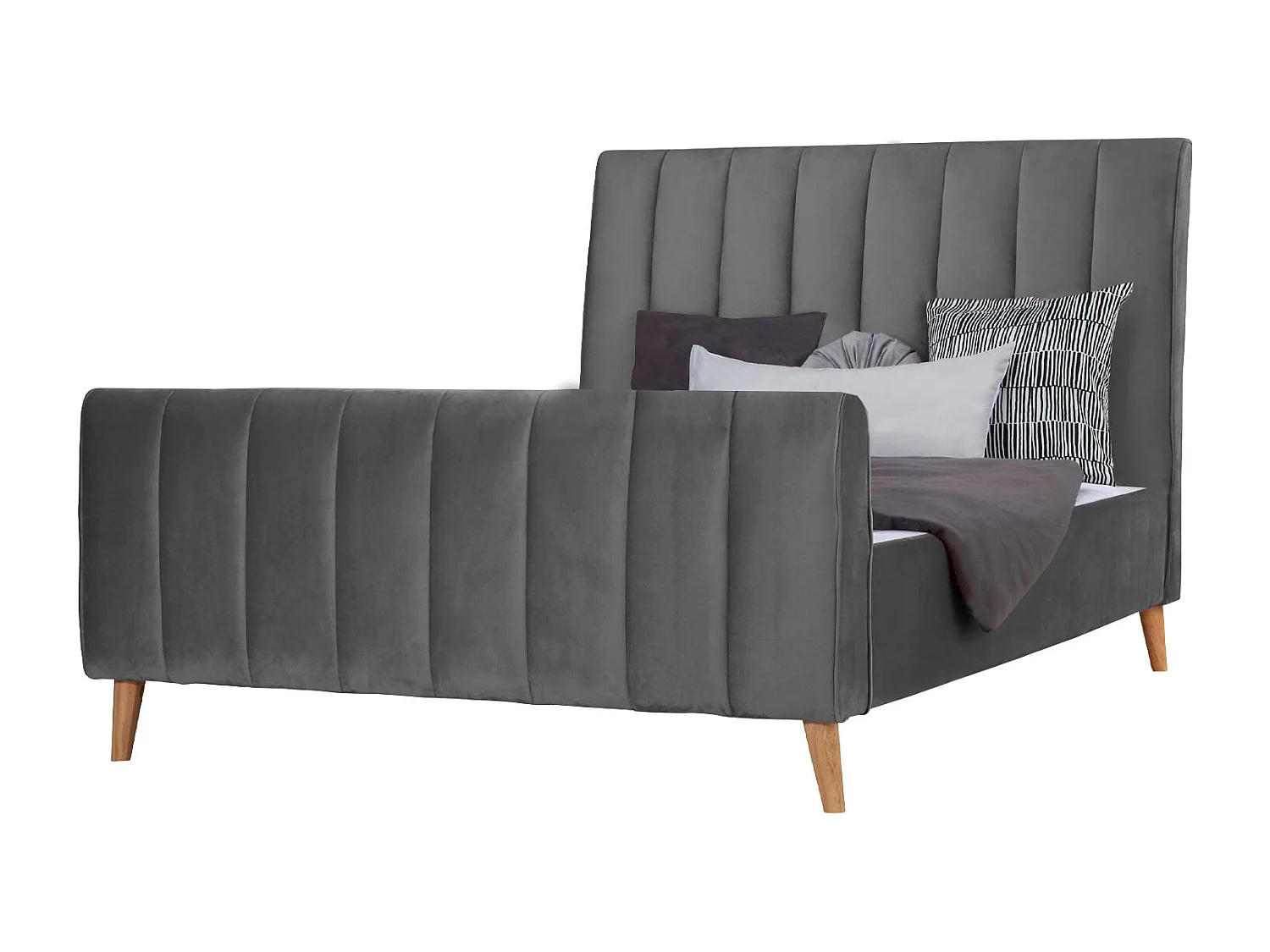 Gestoffeerd Bed 140x200 cm Grijs