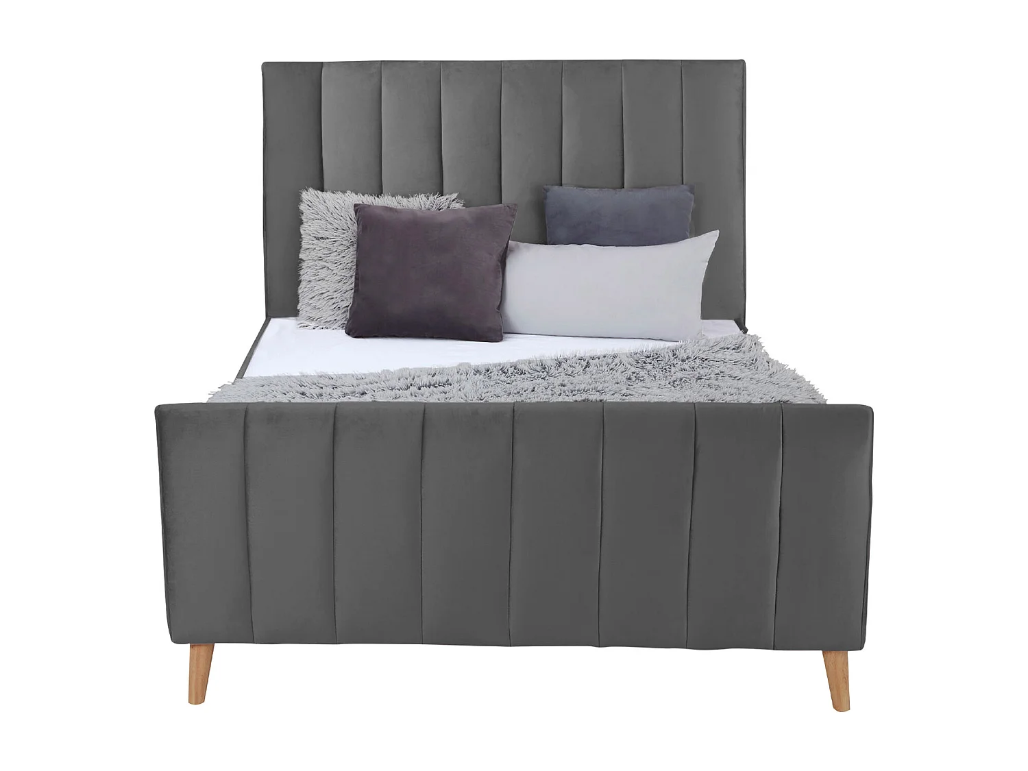 Gestoffeerd Bed 140x200 cm Grijs