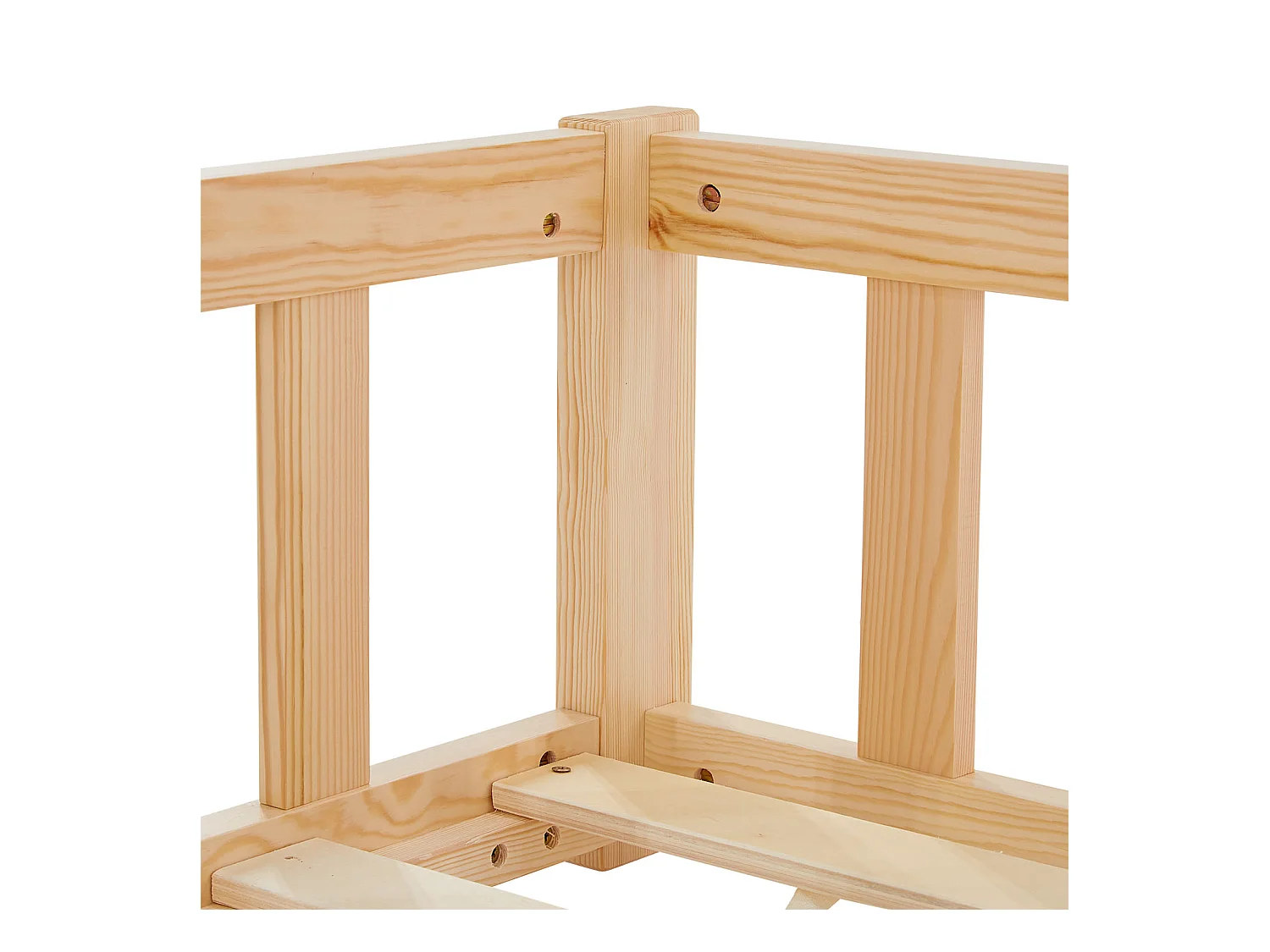 Kinderbett 90x200 cm Natur Montessori Bodenbett mit Schutzgittern