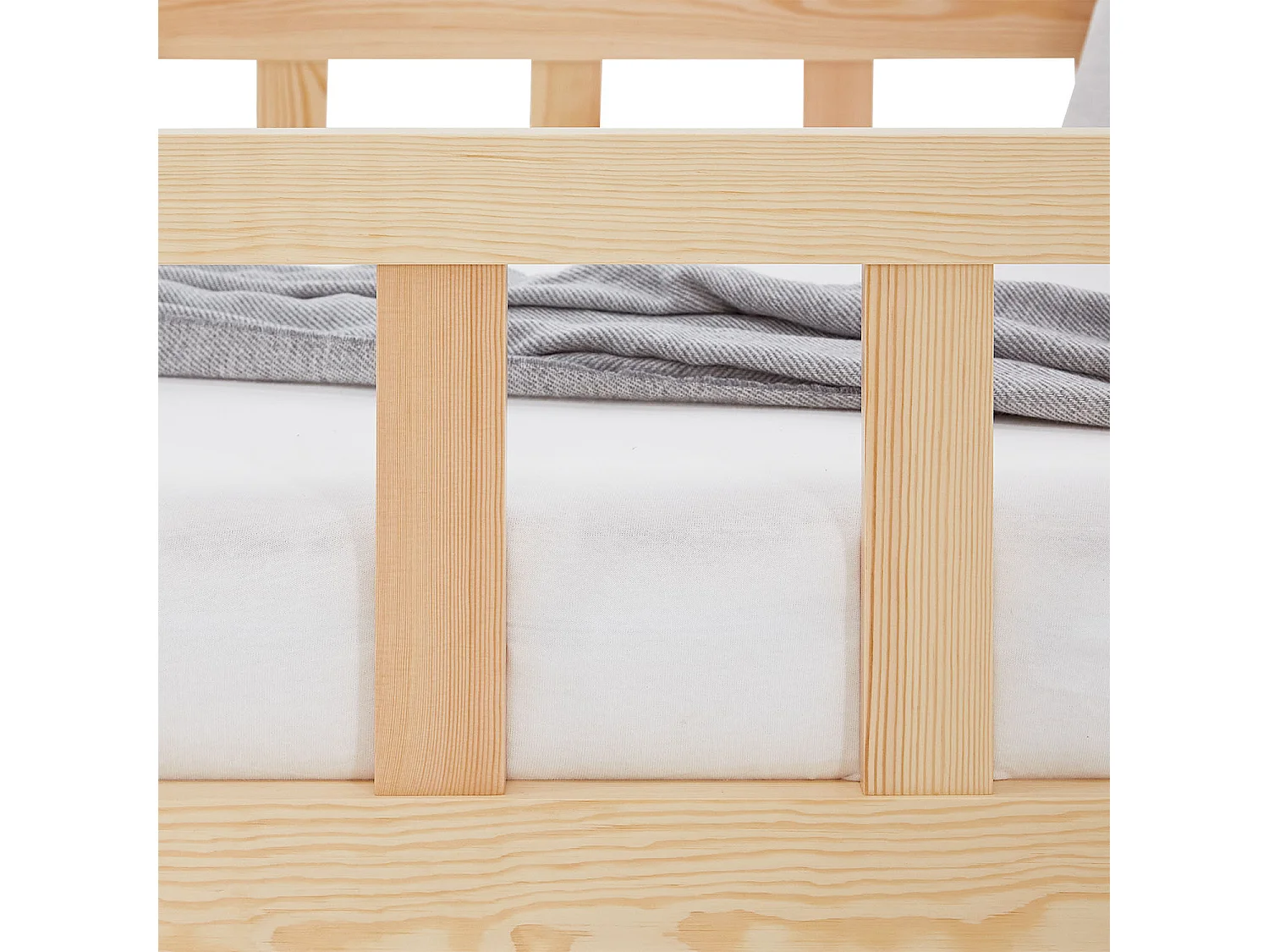 Lit de sol pour tout-petit 90x200 cm Lit Montessori Naturel avec Barrières