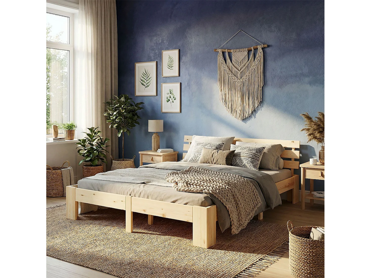 Doppelbett 140x200 cm Naturkiefer