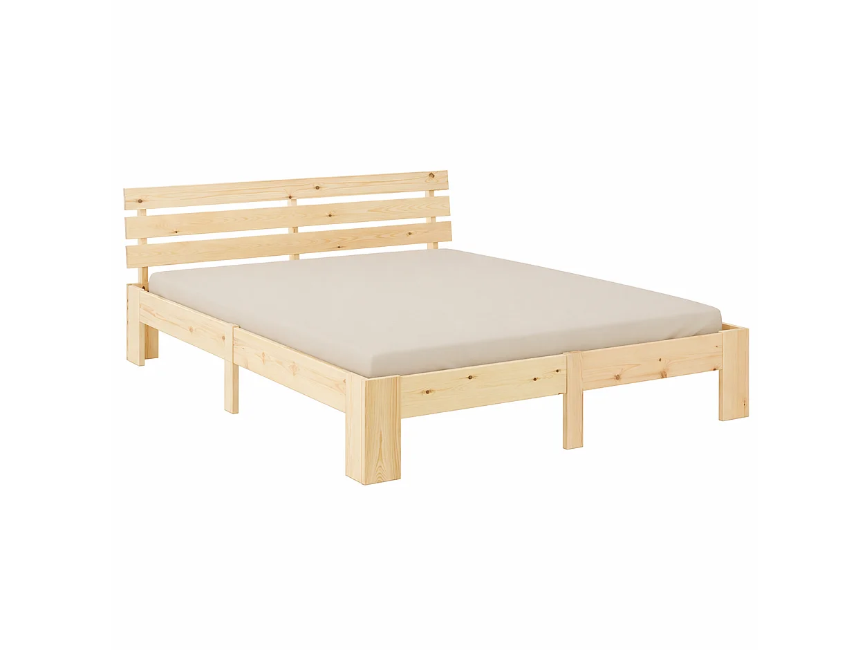 Tweepersoonsbed 140x200 cm Natuurlijk Grenen