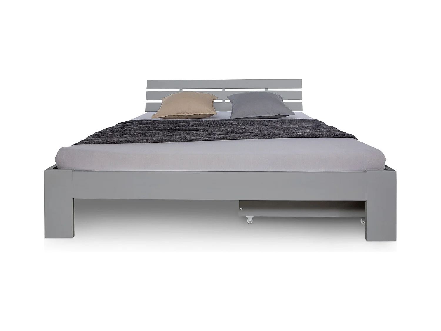 Doppelbett 140x200 cm grauer Holzrahmen