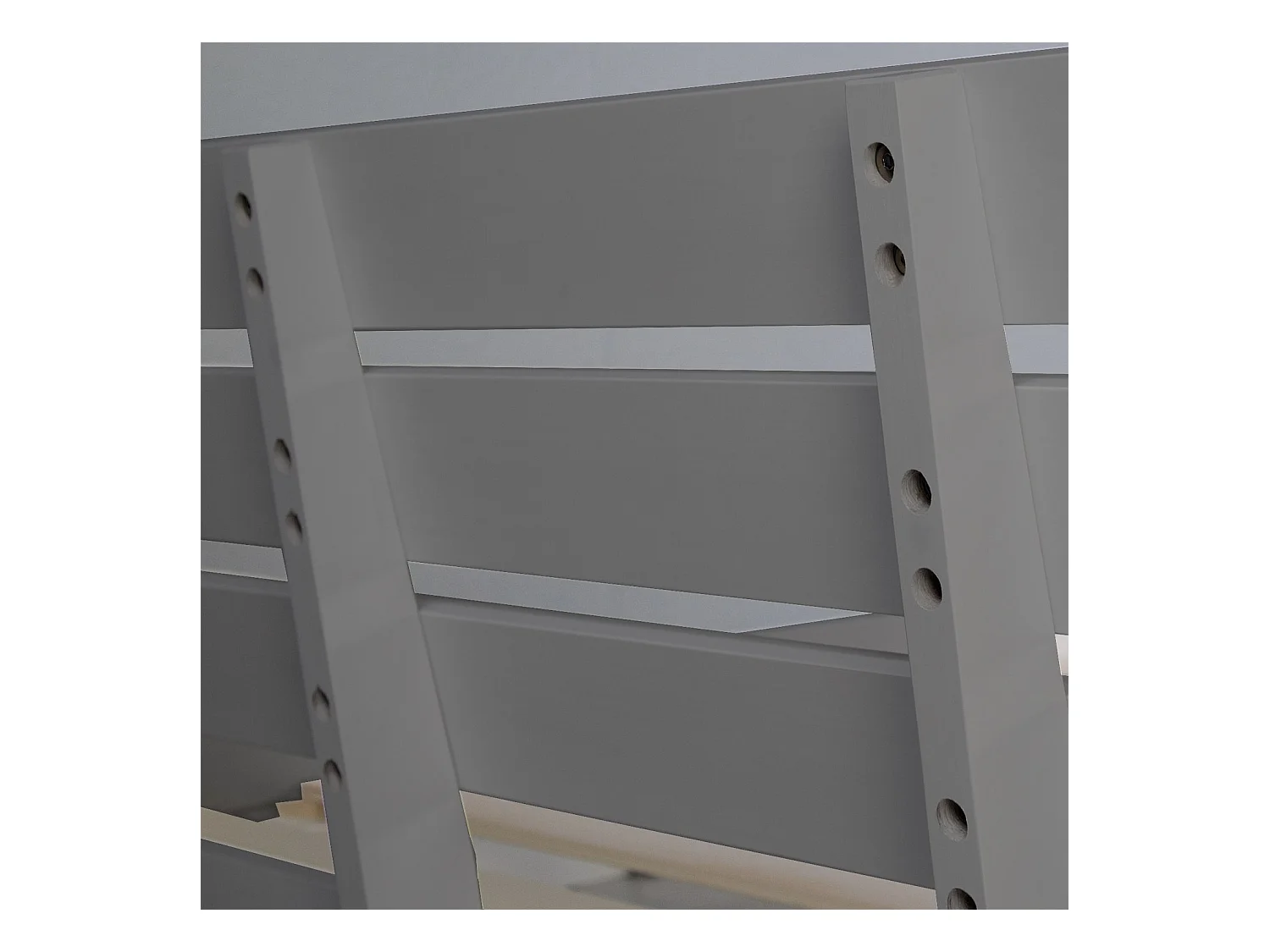 Doppelbett 140x200 cm grauer Holzrahmen