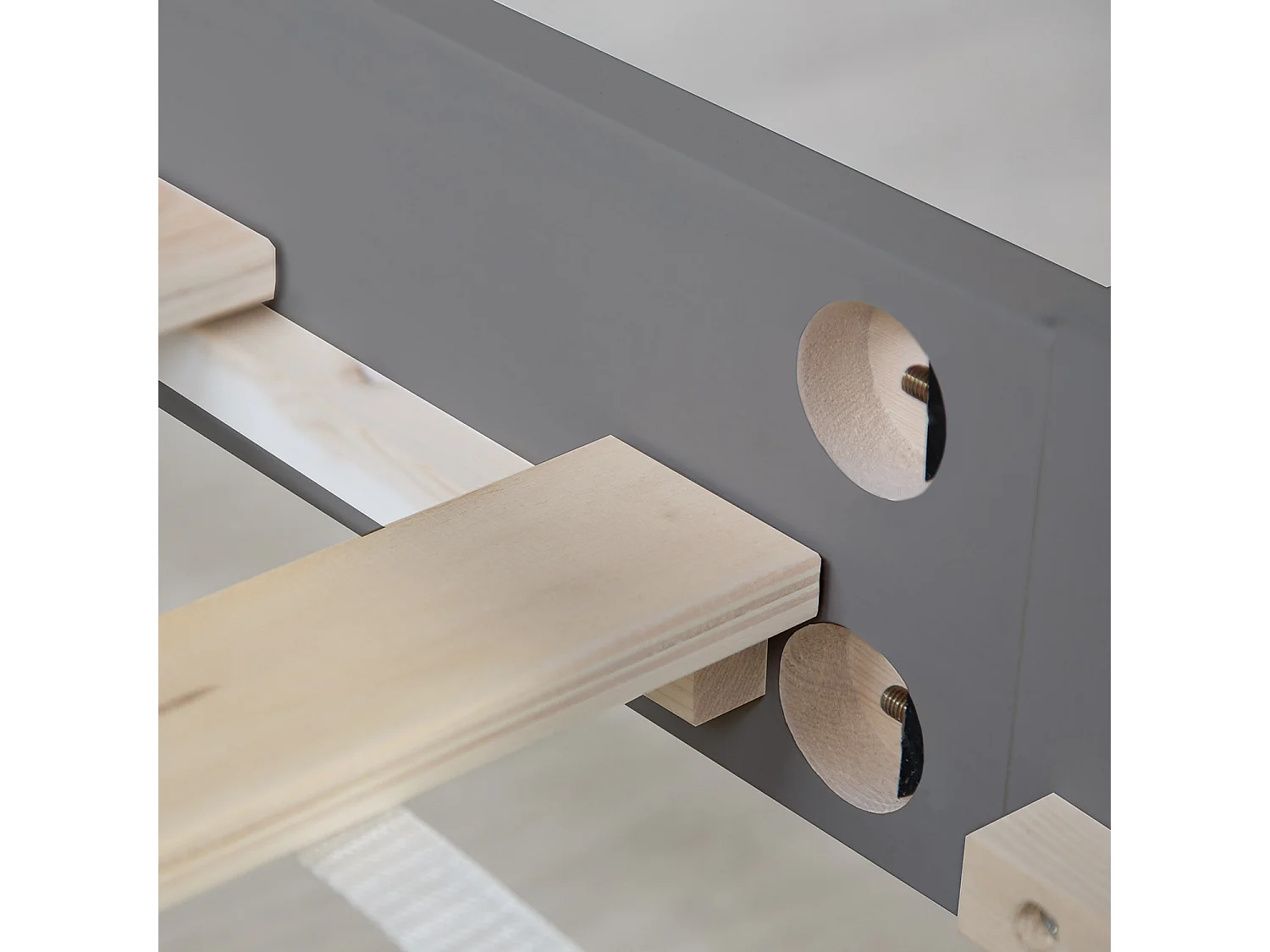 Doppelbett 140x200 cm grauer Holzrahmen