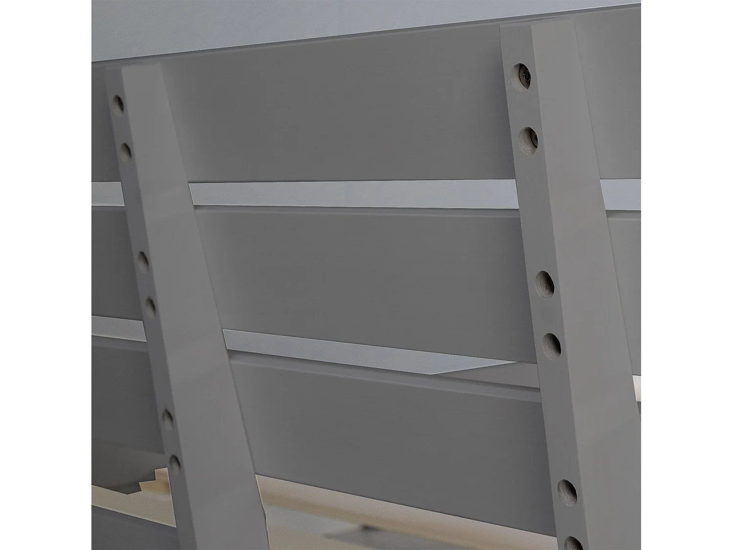 Doppelbett 140x200 cm grauer Holzrahmen