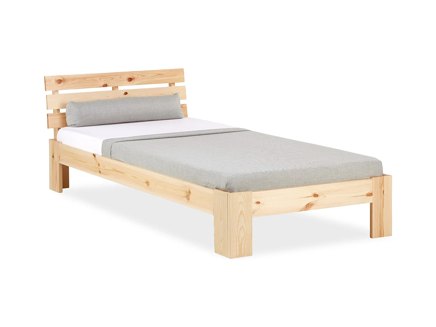 Łóżko pojedyncze 90x200 cm, naturalne drewno sosnowe