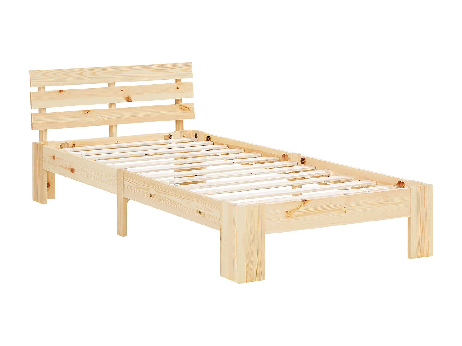 Eenpersoonsbed 90x200 cm Natuurlijk Grenen