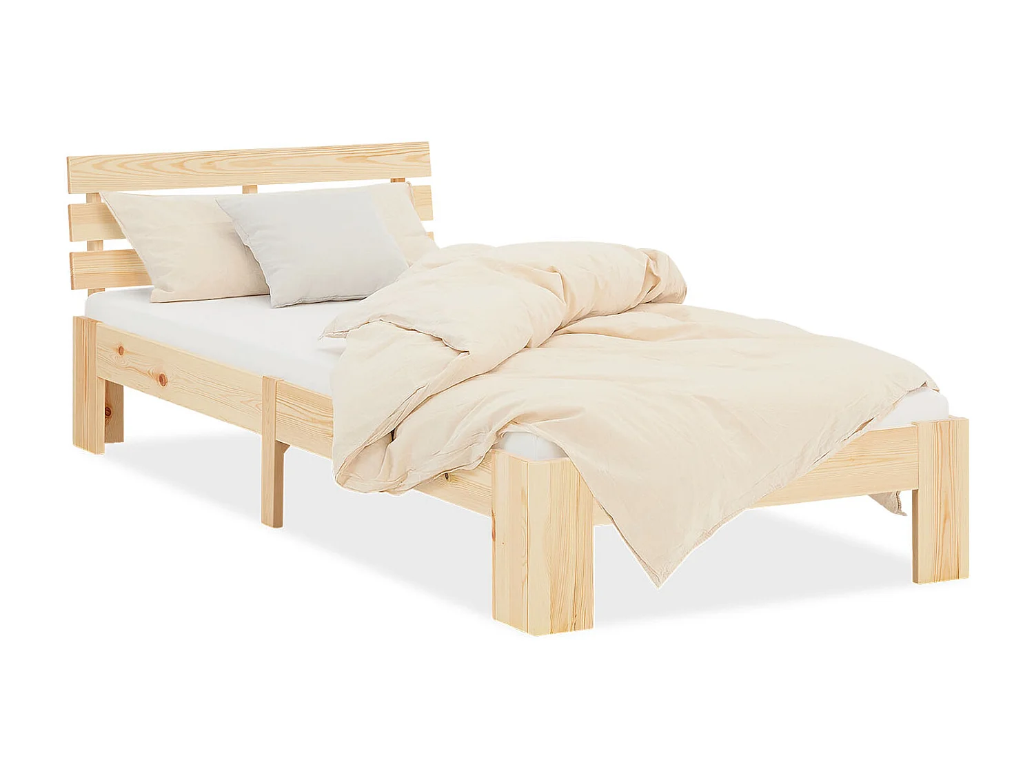 Eenpersoonsbed 90x200 cm Natuurlijk Grenen