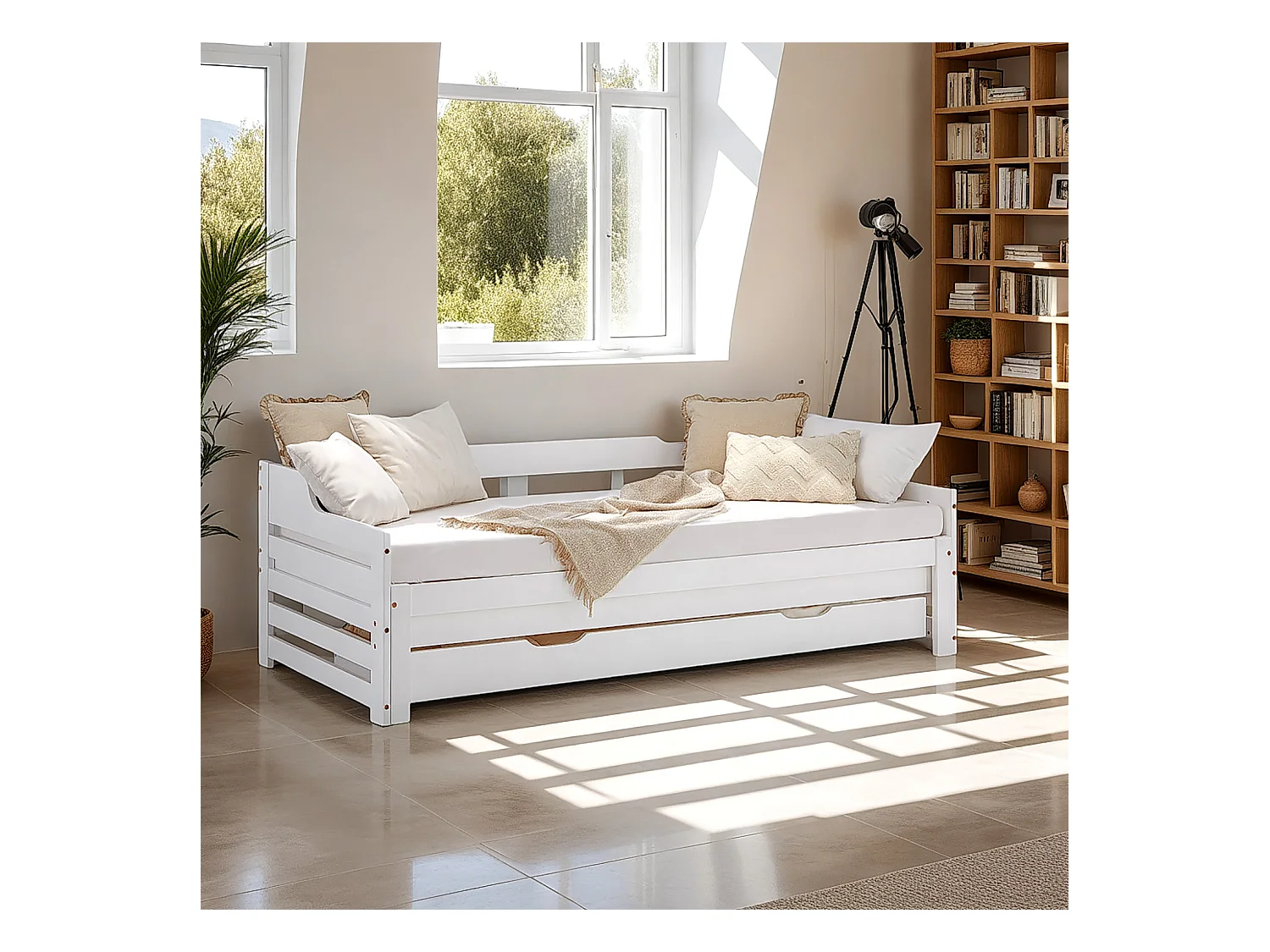 Łóżko 90x200 cm Białe