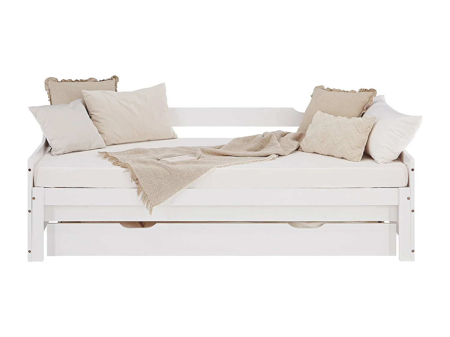 Kinderbed met lade, wit, 90×200 cm