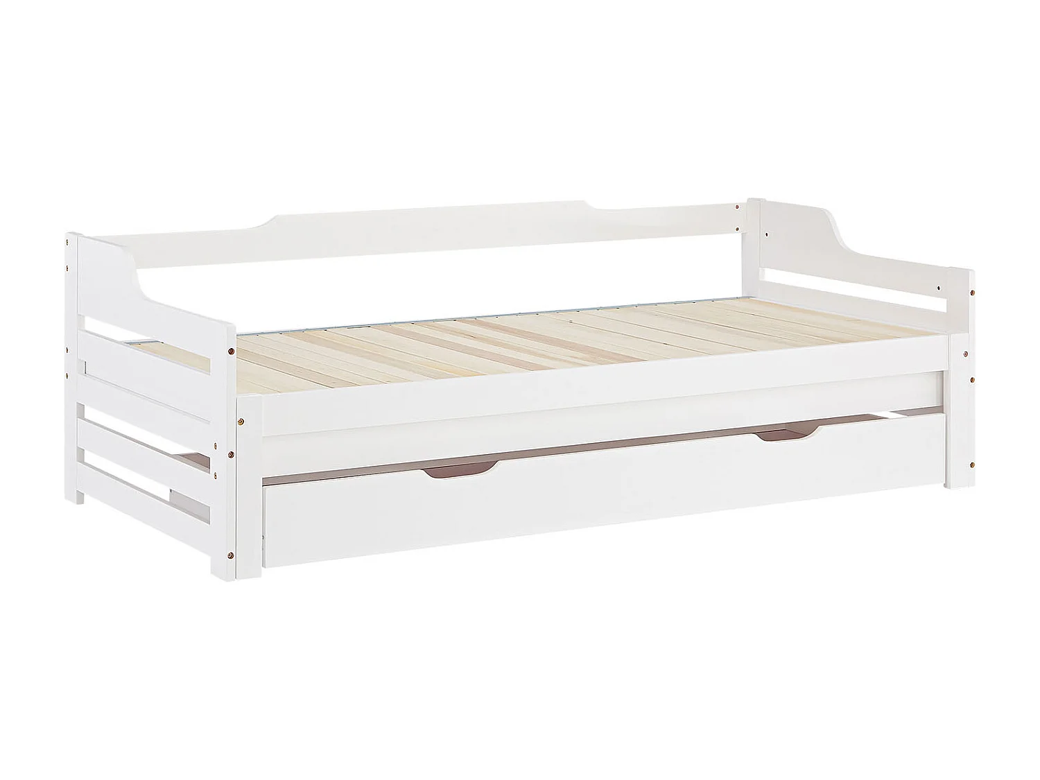 Kinderbed met lade, wit, 90×200 cm