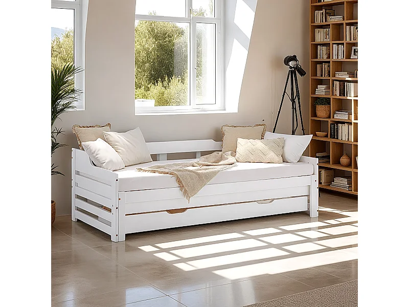 Cama 90x200 cm Blanca