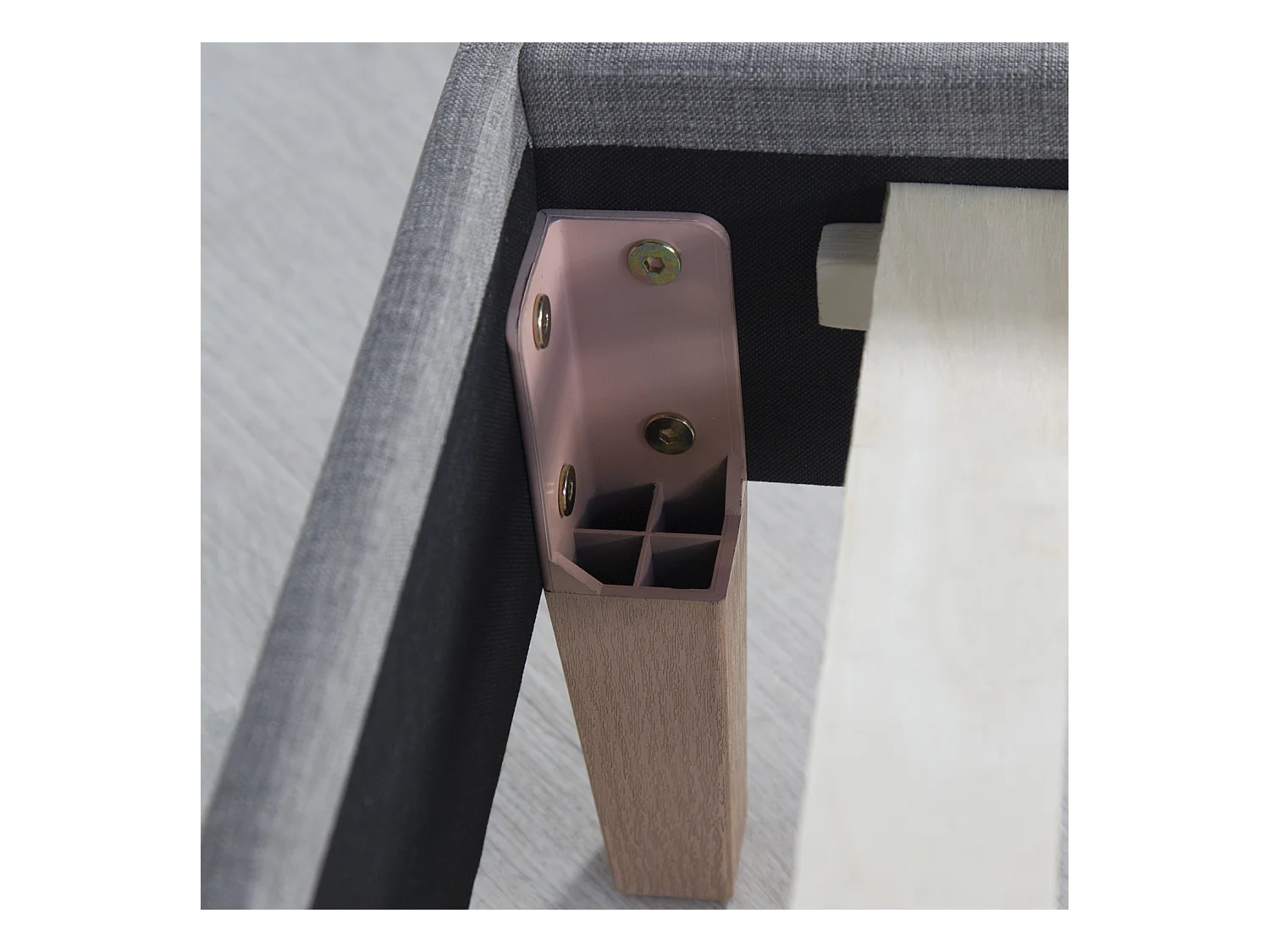 Polsterbett 90x200 cm grau