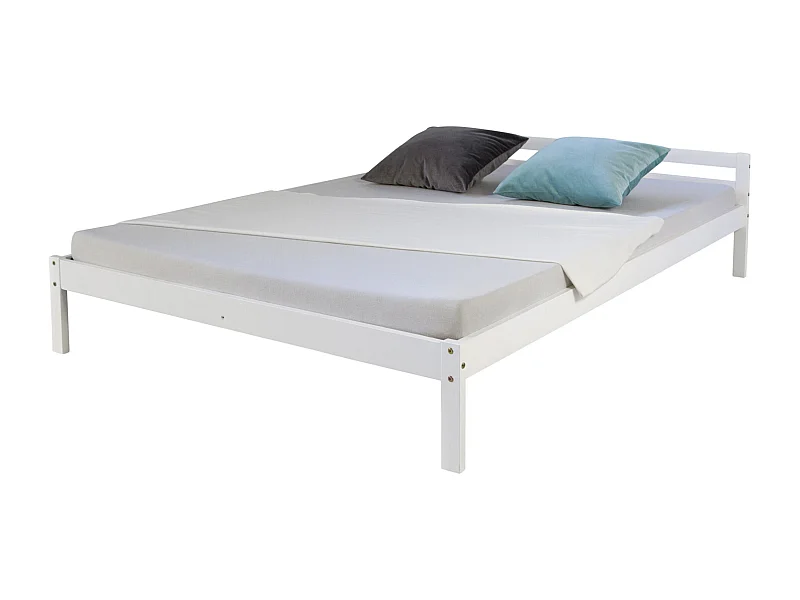 Letto 140x200 cm legno massello bianco