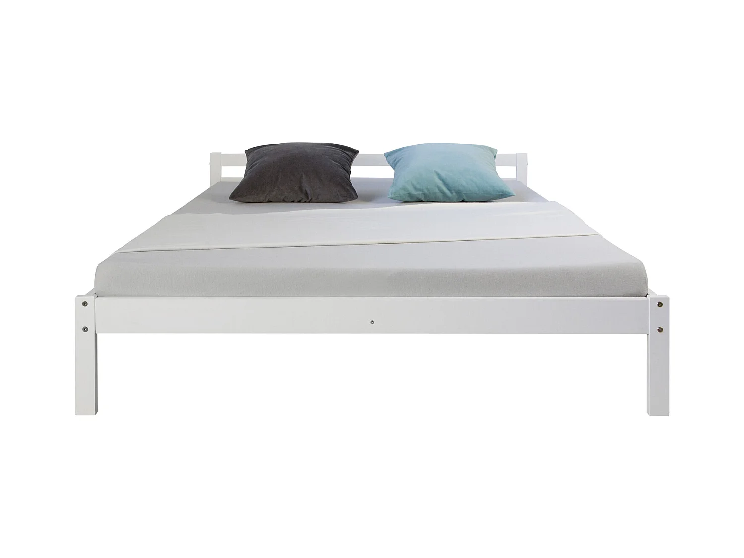 Bett 140x200 cm weiß Massivholz