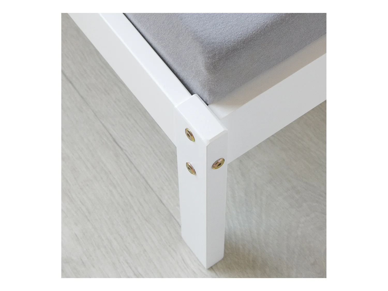 Bett 140x200 cm weiß Massivholz