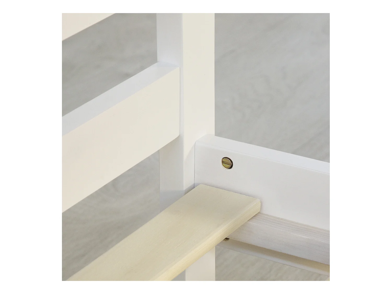 Bett 140x200 cm weiß Massivholz