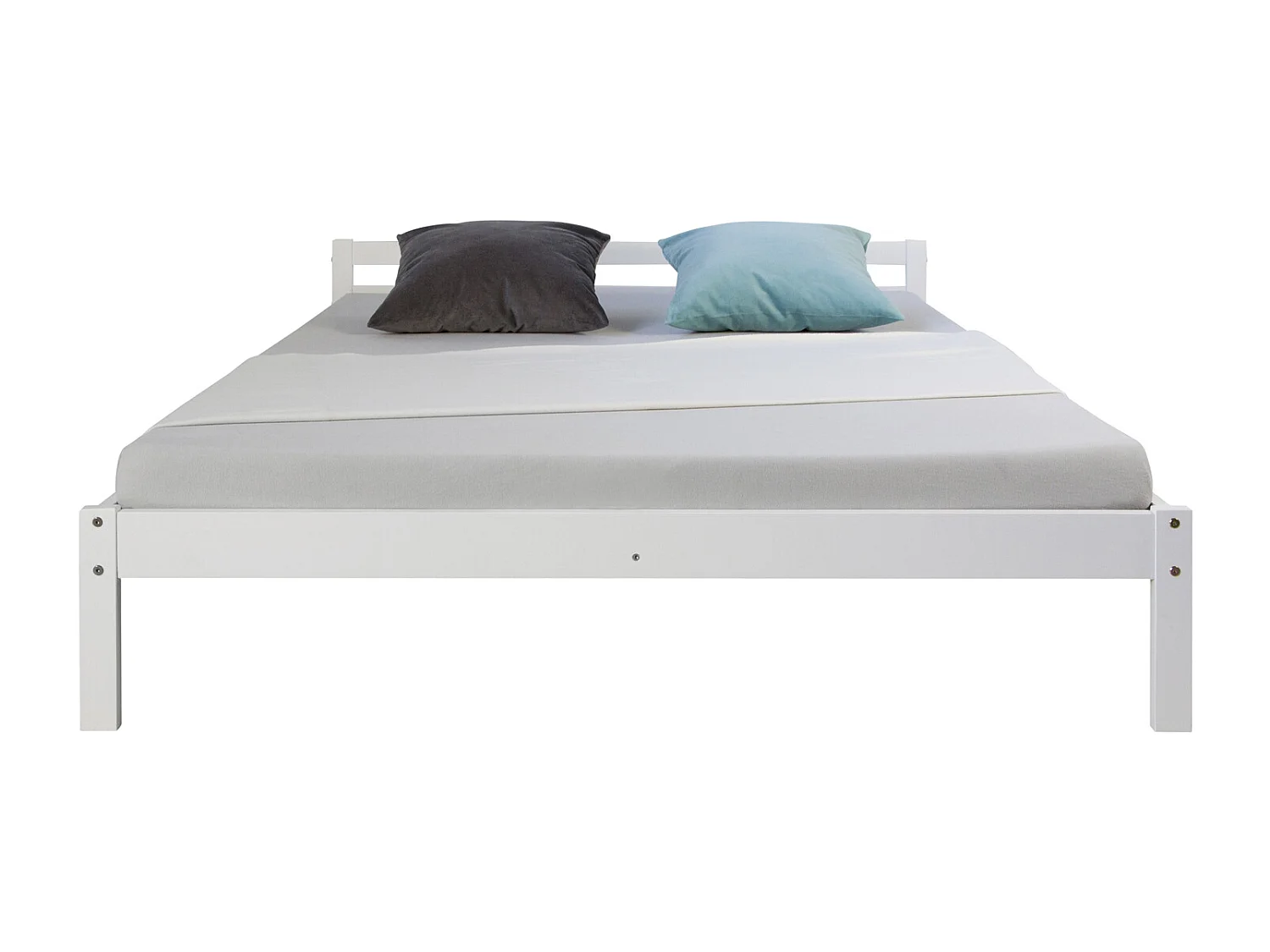 Łóżko 140x200 cm, białe, lite drewno