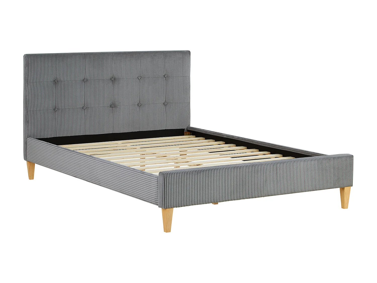 Letto matrimoniale piccolo 140x200x12 cm grigio
