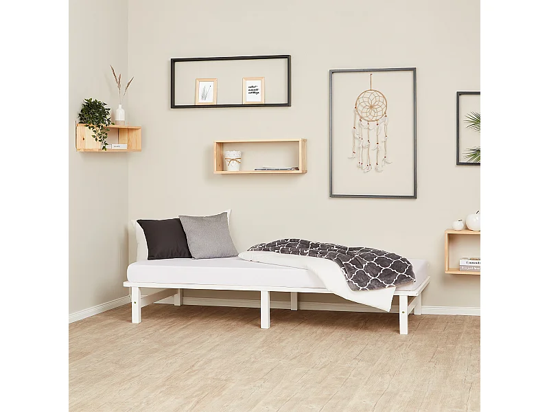 Bedframe 90x200 cm wit Pallet