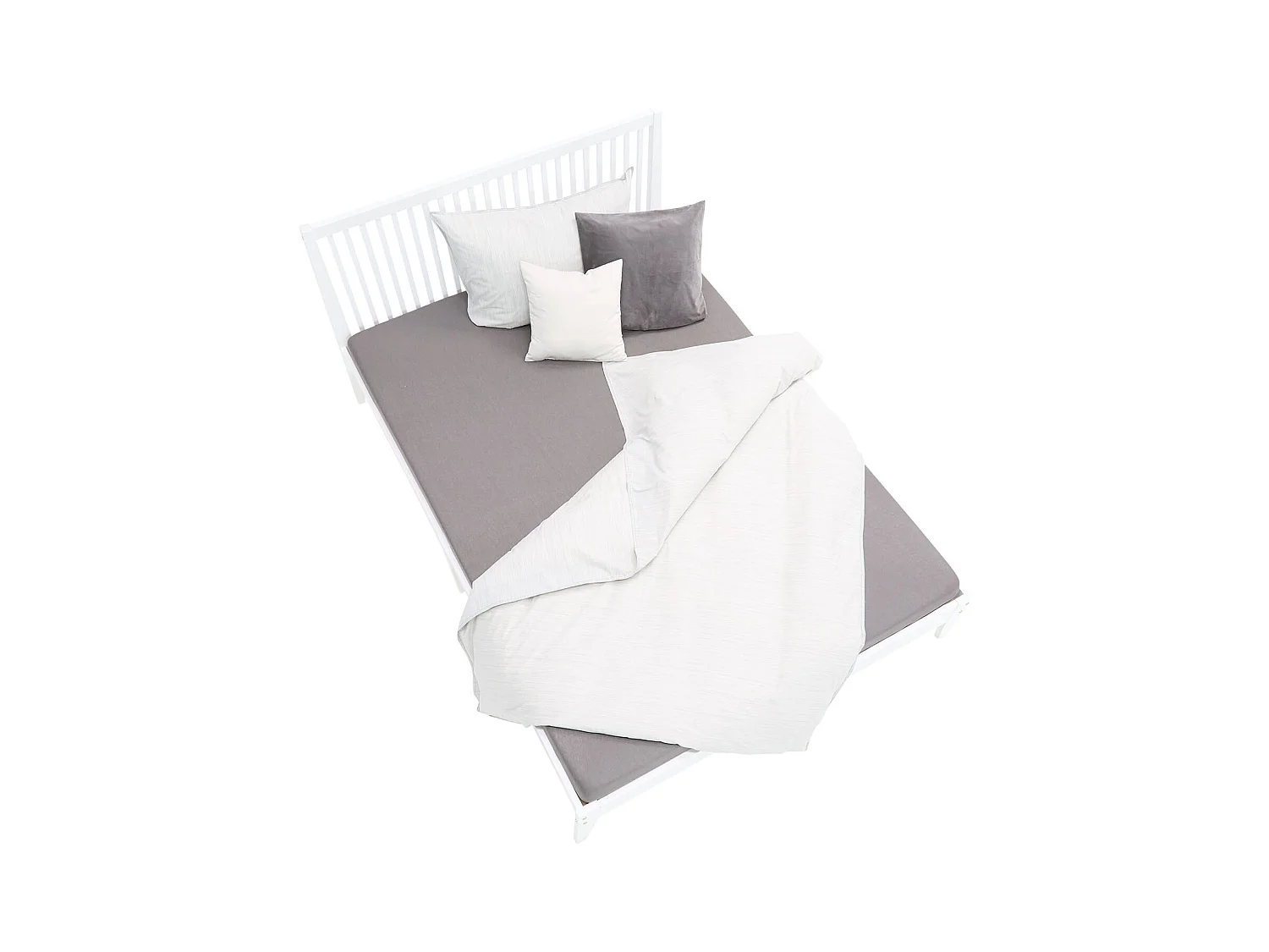 Doppelbett 140x200 cm, weiße Kiefer