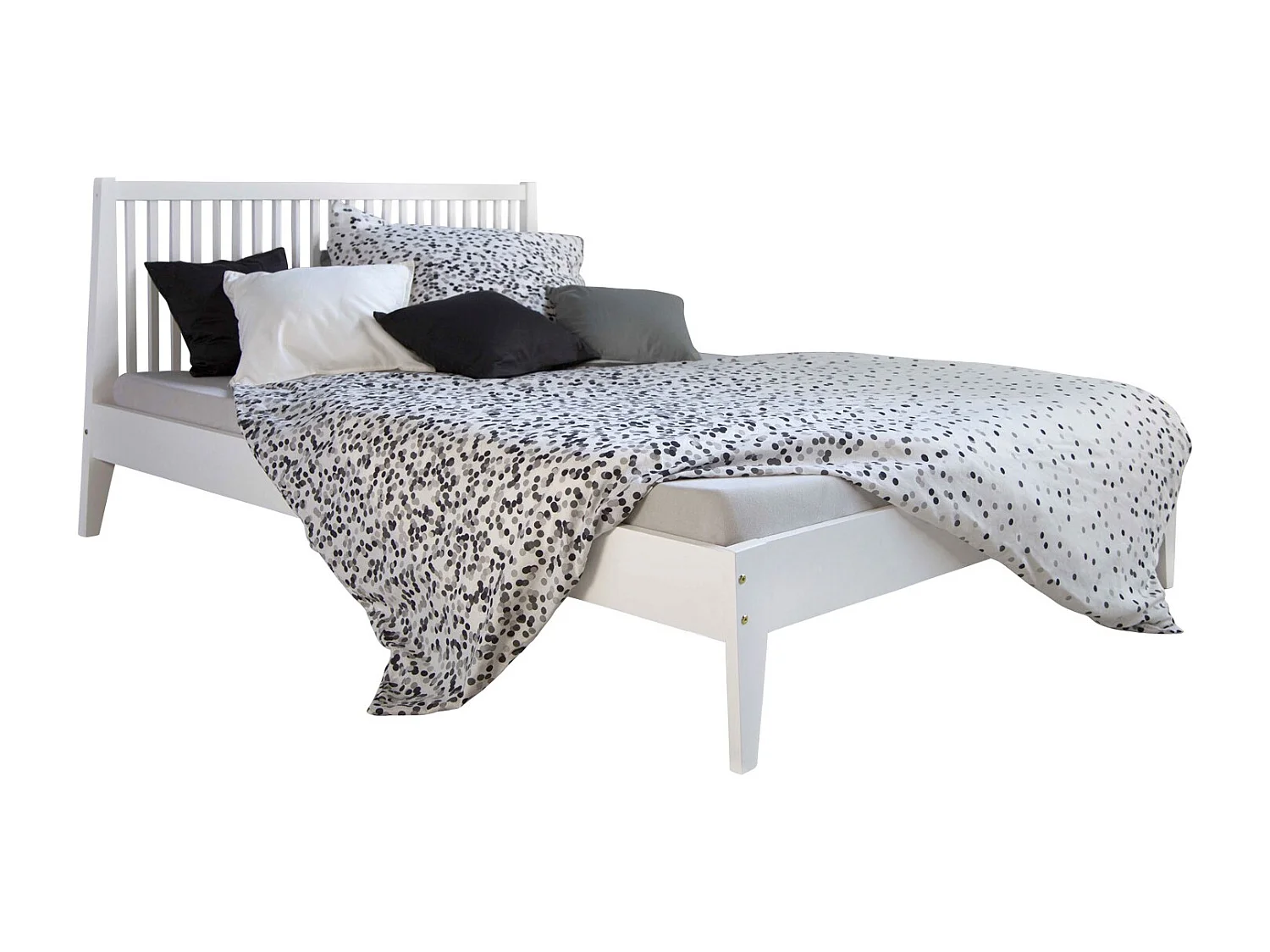 Cama doble 140x200 cm pino blanco