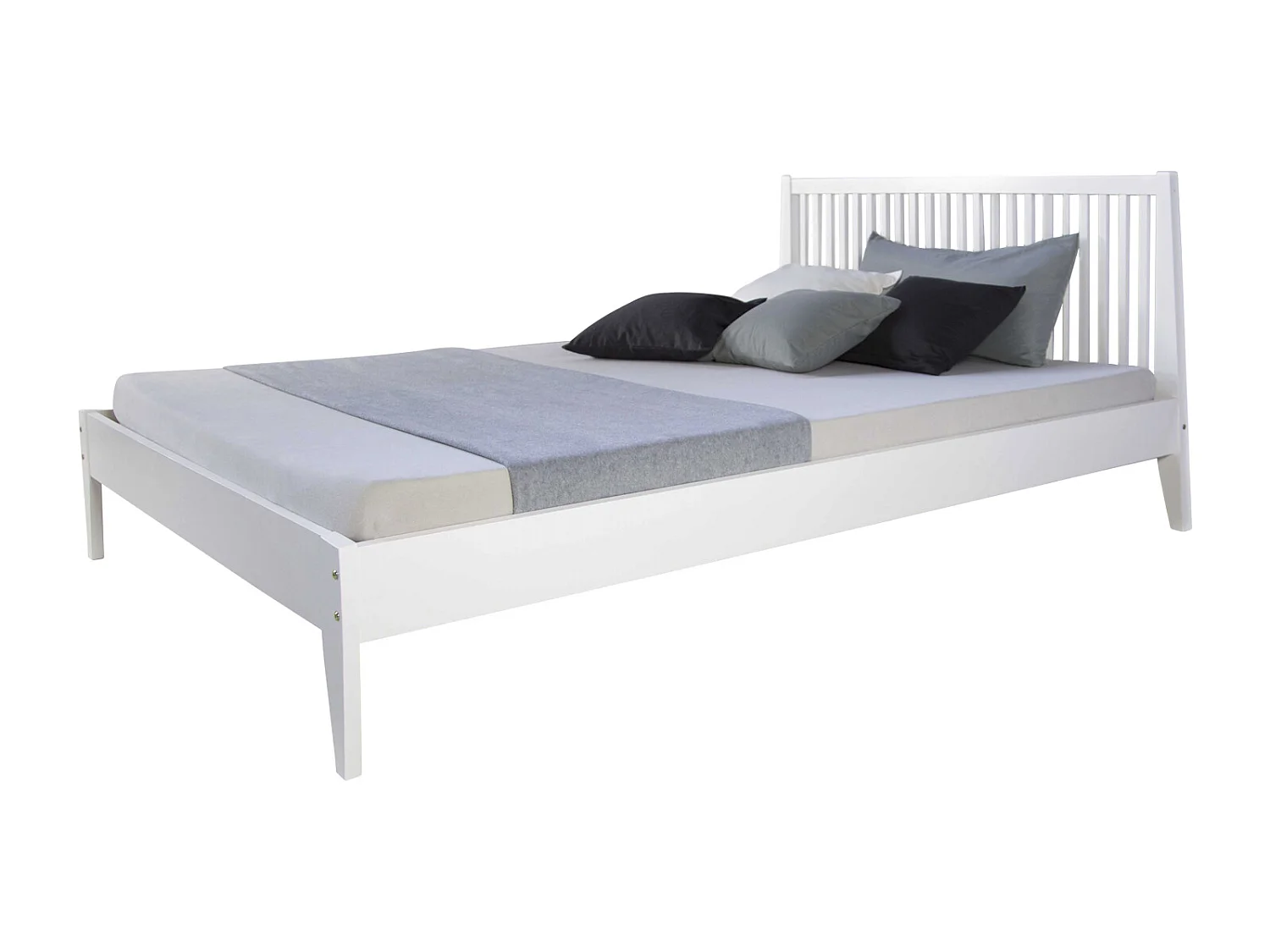 Cama doble 140x200 cm pino blanco