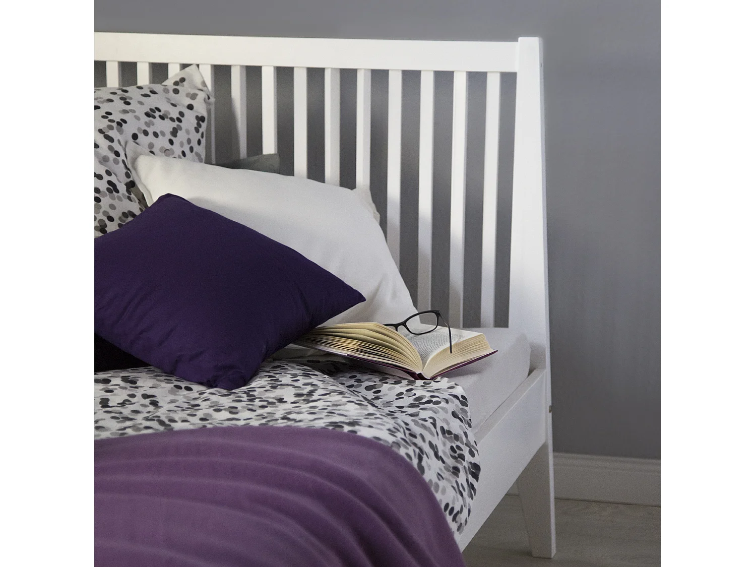 Cama doble 140x200 cm pino blanco