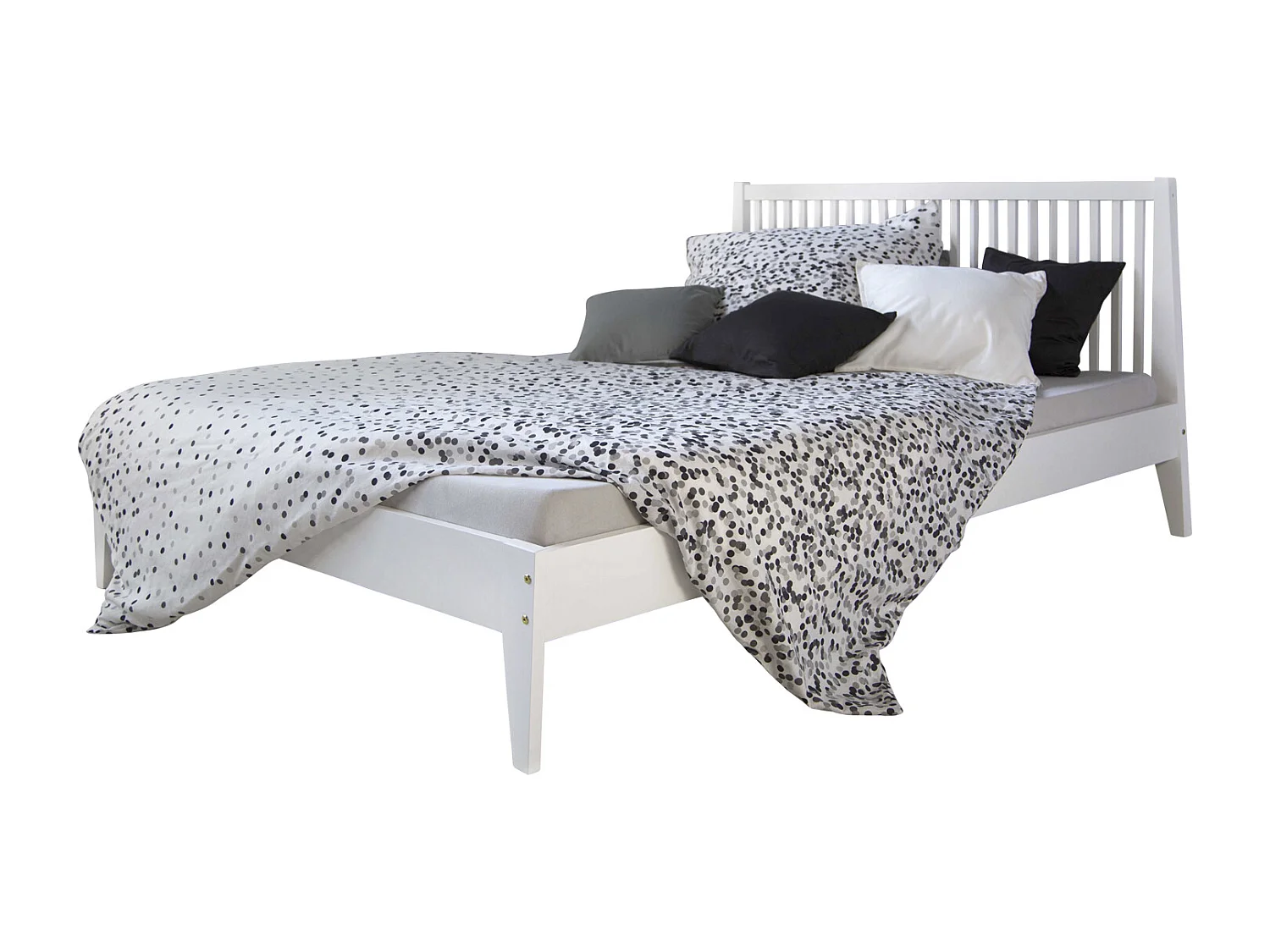 Cama doble 140x200 cm pino blanco