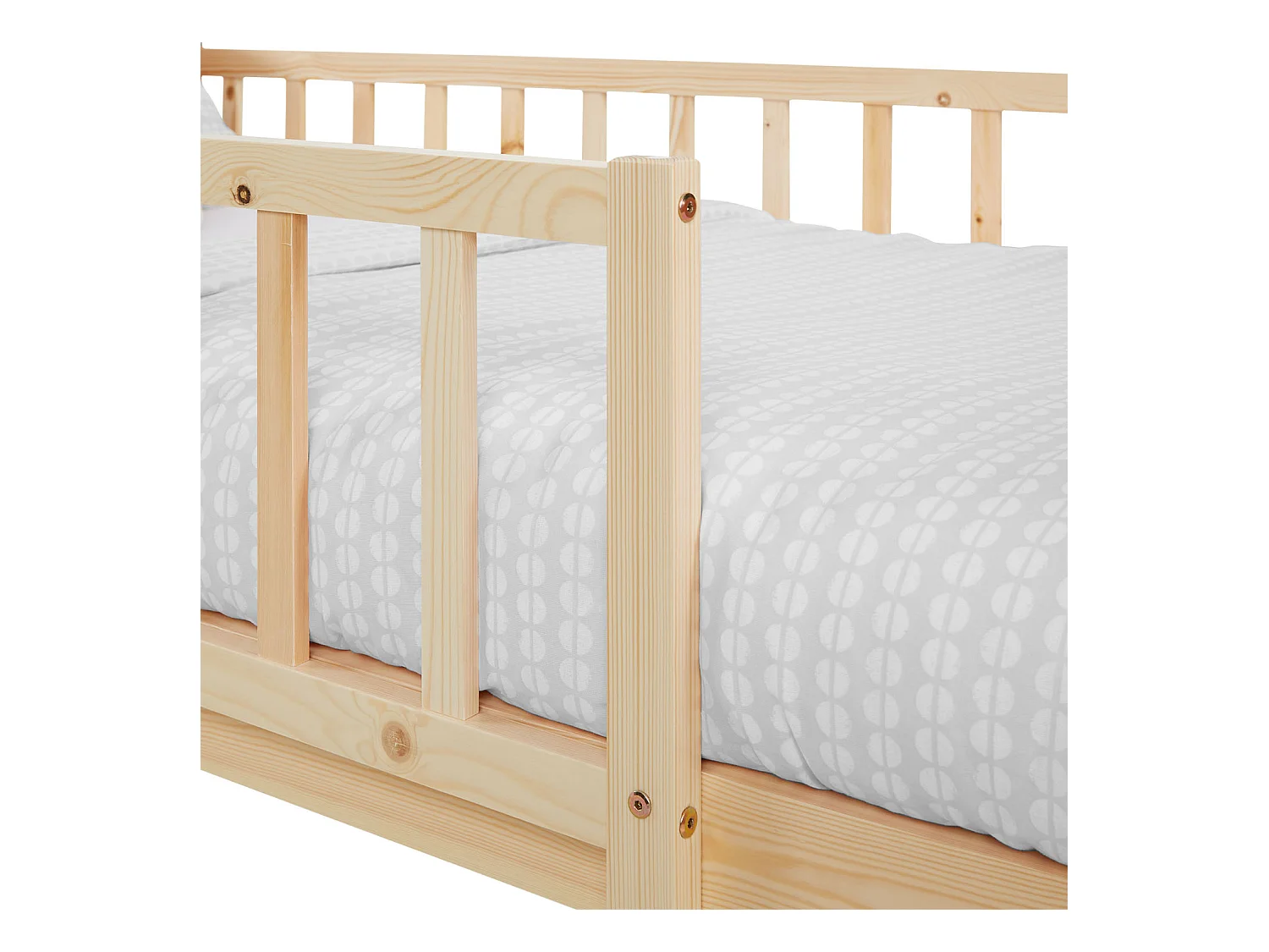 Einzelbett 100x67x208 cm Weißer Holzrahmen