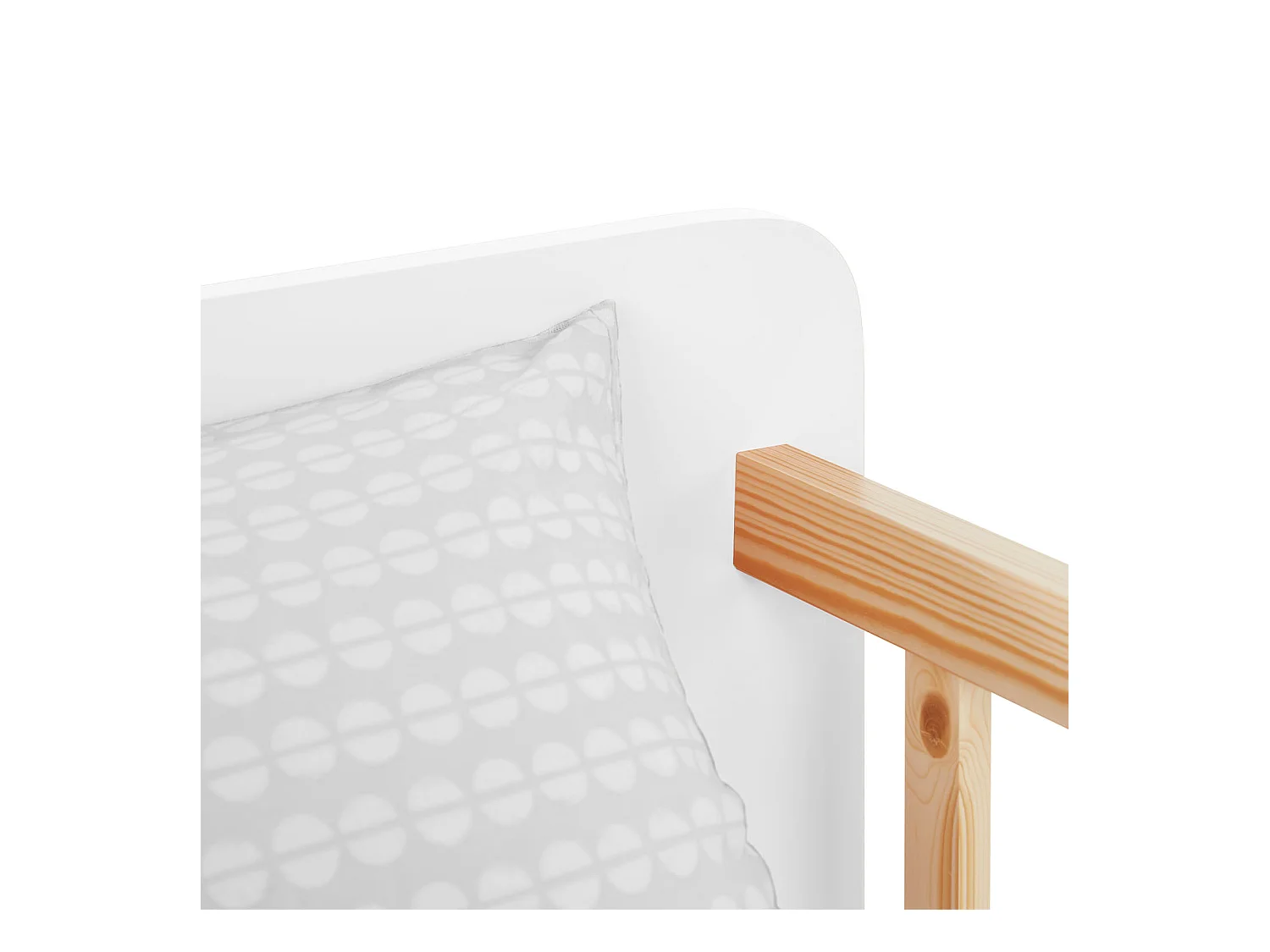 Einzelbett 100x67x208 cm Weißer Holzrahmen