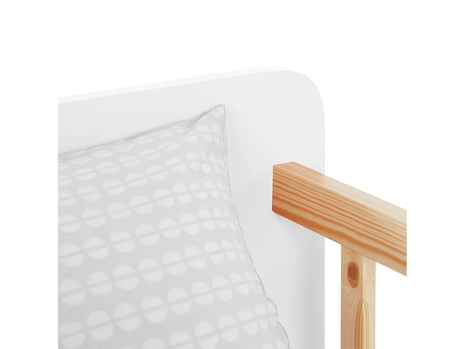 Łóżko pojedyncze 100x67x208 cm Biała drewniana rama łóżka