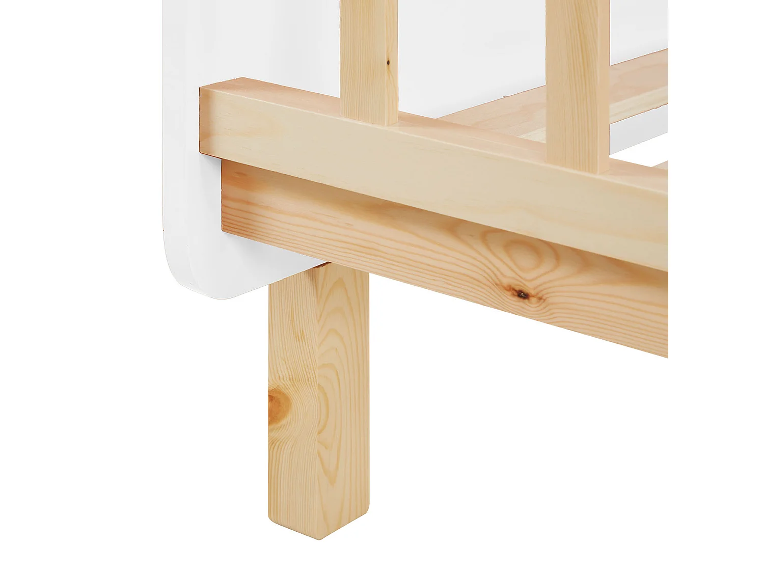 Łóżko pojedyncze 100x67x208 cm Biała drewniana rama łóżka