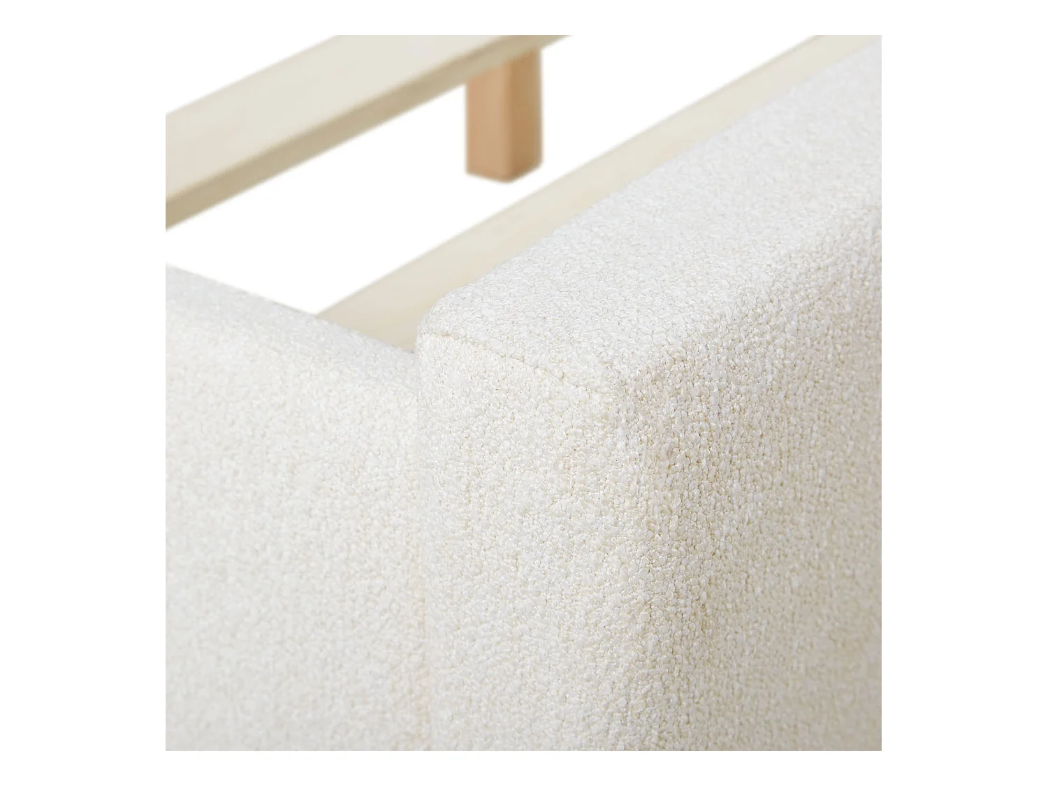 Bett 140x200 cm beige Gepolstertes Bett mit Lattenrost Stoffbettgestell