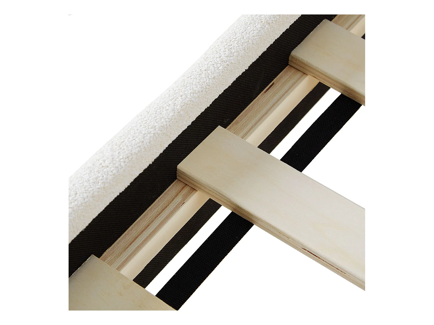 Bett 140x200 cm beige Gepolstertes Bett mit Lattenrost Stoffbettgestell