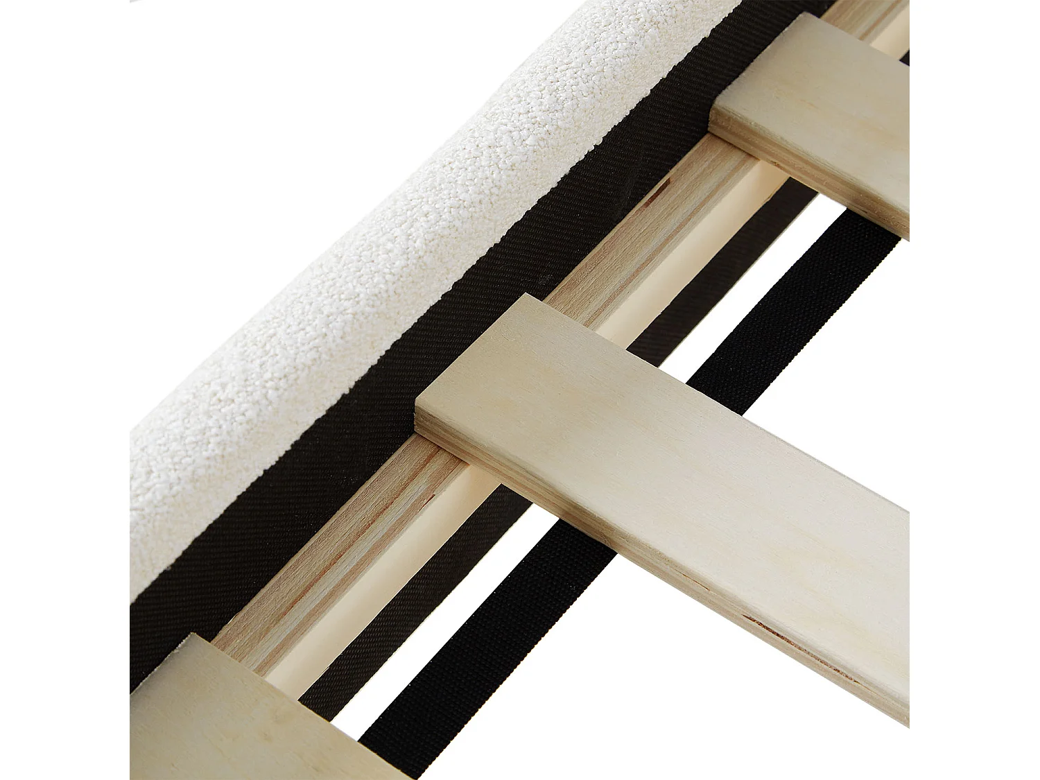 Bett 140x200 cm beige Gepolstertes Bett mit Lattenrost Stoffbettgestell