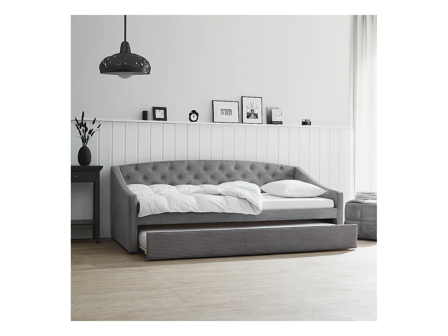 Schlafsofa 213x74,5x98 cm grau