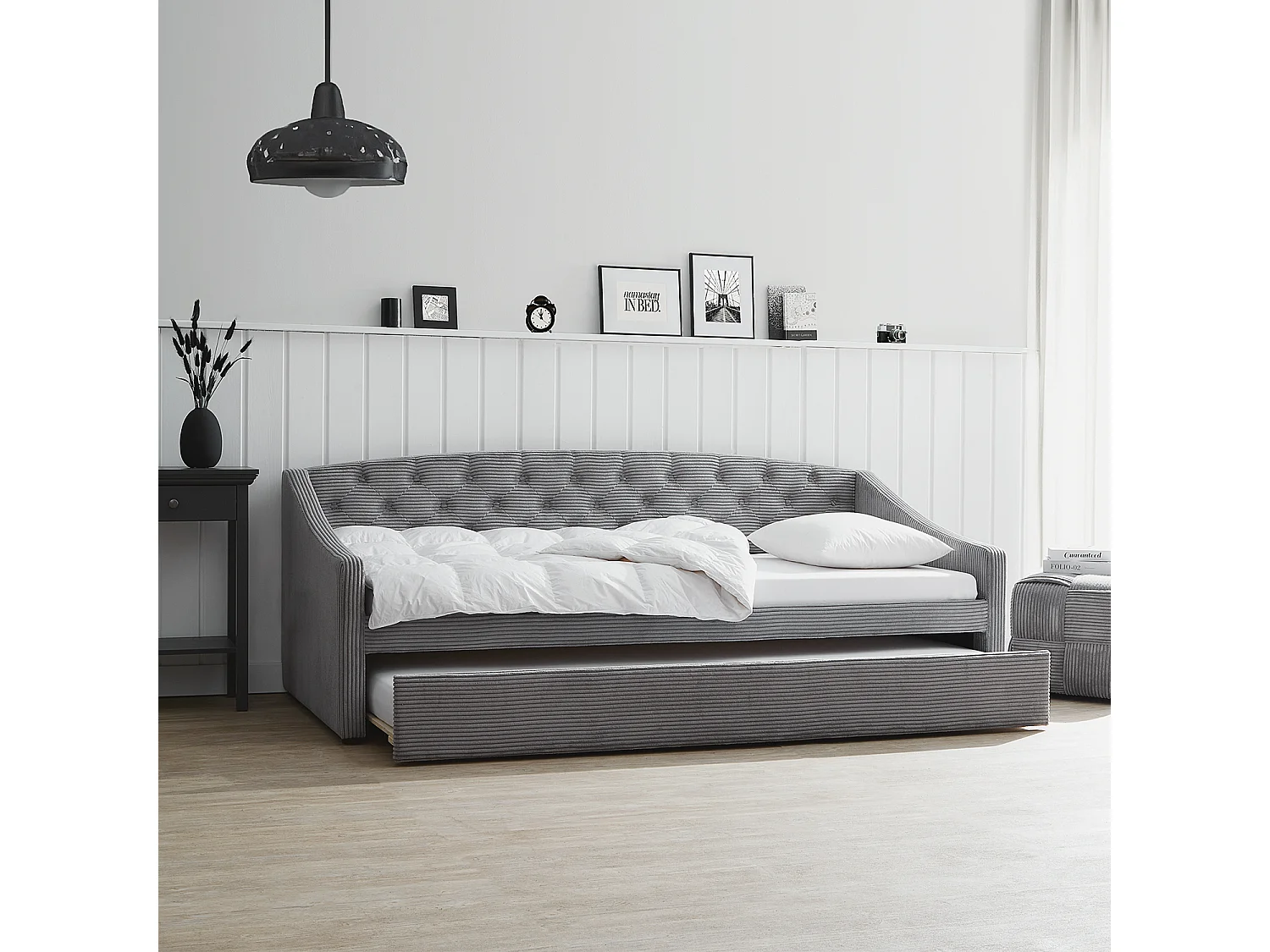 Schlafsofa 213x74,5x98 cm grau